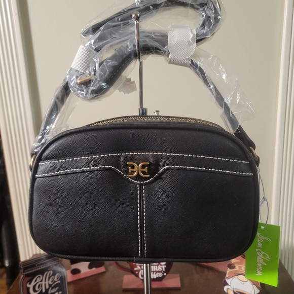 NWT Sam Edelman Black Leather Crossbody - Picture 1 of 8